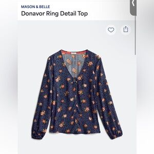 Stitch Fix Mason & Belle Donaver Ring Detail Top